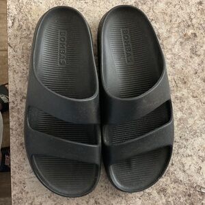 Bombas Black Double-Strap Slide Sandals